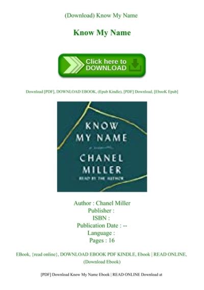 know my name pdf